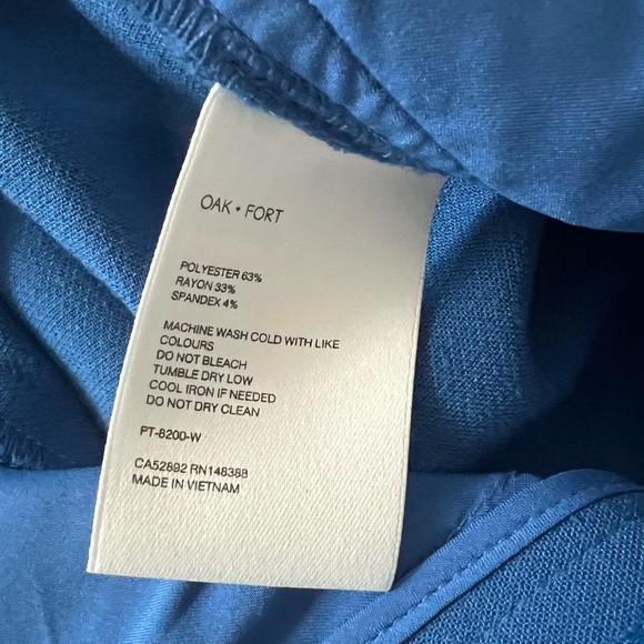 Oak + Fort Cobalt Blue Pleated Trouser Pant - Picture 5 of 5